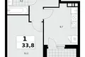 Wohnung 1 Zimmer 34 m² Moskau, Russland