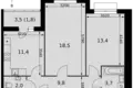 Mieszkanie 2 pokoi 61 m² Razvilka, Rosja