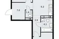 3 room apartment 60 m² Vnukovo, Russia