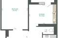 Квартира 1 комната 45 м² Минск, Беларусь