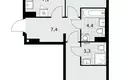 Appartement 3 chambres 59 m² poselenie Sosenskoe, Fédération de Russie