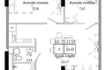 2 room apartment 47 m² Avanhard, Ukraine