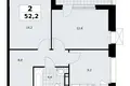 Wohnung 2 Zimmer 52 m² poselenie Sosenskoe, Russland