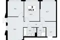 Mieszkanie 3 pokoi 70 m² Troick, Rosja