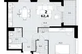 Квартира 2 комнаты 62 м² район Коммунарка, Россия