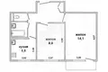 2 room apartment 38 m² Muchaviecki sielski Saviet, Belarus