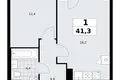 1 room apartment 41 m² Kommunarka, Russia