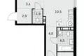 Wohnung 3 Zimmer 59 m² Moskau, Russland