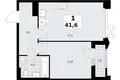 Mieszkanie 1 pokój 42 m² Troick, Rosja