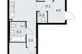 Appartement 2 chambres 61 m² Kommunarka, Russie