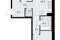 Mieszkanie 2 pokoi 59 m² Troick, Rosja