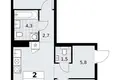 Mieszkanie 2 pokoi 58 m² Troick, Rosja