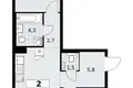 Mieszkanie 2 pokoi 58 m² Troick, Rosja