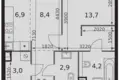 Wohnung 1 zimmer 43 m² Moskau, Russland