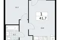 Mieszkanie 1 pokój 42 m² Troick, Rosja