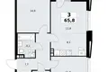 3 room apartment 66 m² poselenie Sosenskoe, Russia