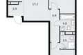 3 room apartment 62 m² Postnikovo, Russia