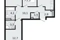 Квартира 3 комнаты 76 м² Всеволожск, Россия
