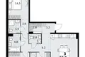 3 room apartment 98 m² Kommunarka, Russia