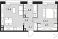 Mieszkanie 1 pokój 49 m² Rostokino District, Rosja