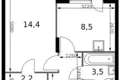 Apartamento 1 habitación 34 m² Sapronovo, Rusia