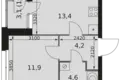 Wohnung 1 zimmer 36 m² Moskau, Russland