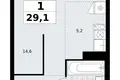 Квартира 1 комната 29 м² район Троицк, Россия