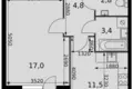 Mieszkanie 1 pokój 42 m² Razvilka, Rosja