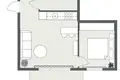 Квартира 1 комната 36 м² Клайпеда, Литва