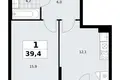 Квартира 1 комната 39 м² район Коммунарка, Россия