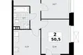 Wohnung 2 zimmer 51 m² poselenie Sosenskoe, Russland