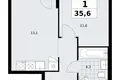 Appartement 1 chambre 36 m² Kommunarka, Russie
