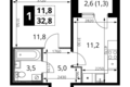 Квартира 1 комната 33 м² Химки, Россия