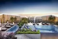 Residential complex New residence Weybridge Gardens with a swimming pool, gardens and a co-working area near a highway, Dubailand, Dubai, UAE