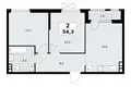 Apartamento 2 habitaciones 54 m² South-Western Administrative Okrug, Rusia