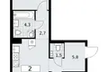 2 room apartment 58 m² Troitsk, Russia