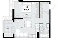 Wohnung 2 zimmer 47 m² Kommunarka, Russland