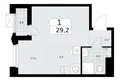 Wohnung 1 zimmer 29 m² Troizk, Russland