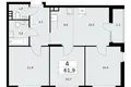 4 room apartment 62 m² poselenie Desenovskoe, Russia