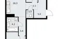 Mieszkanie 2 pokoi 59 m² Kommunarka, Rosja
