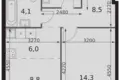 Квартира 2 комнаты 46 м² район Коньково, Россия