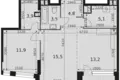 Mieszkanie 2 pokoi 60 m² Moskwa, Rosja