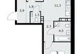 Mieszkanie 3 pokoi 58 m² poselenie Sosenskoe, Rosja