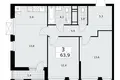 3 room apartment 64 m² poselenie Sosenskoe, Russia