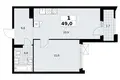 Apartamento 1 habitación 49 m² Troitsk, Rusia