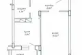 1 room apartment 44 m² Minsk, Belarus