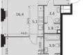 Wohnung 2 zimmer 56 m² Moskau, Russland