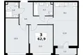 3 room apartment 63 m² Postnikovo, Russia