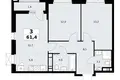 3 room apartment 61 m² poselenie Sosenskoe, Russia