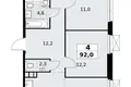 Квартира 4 комнаты 92 м² Юго-Западный административный округ, Россия